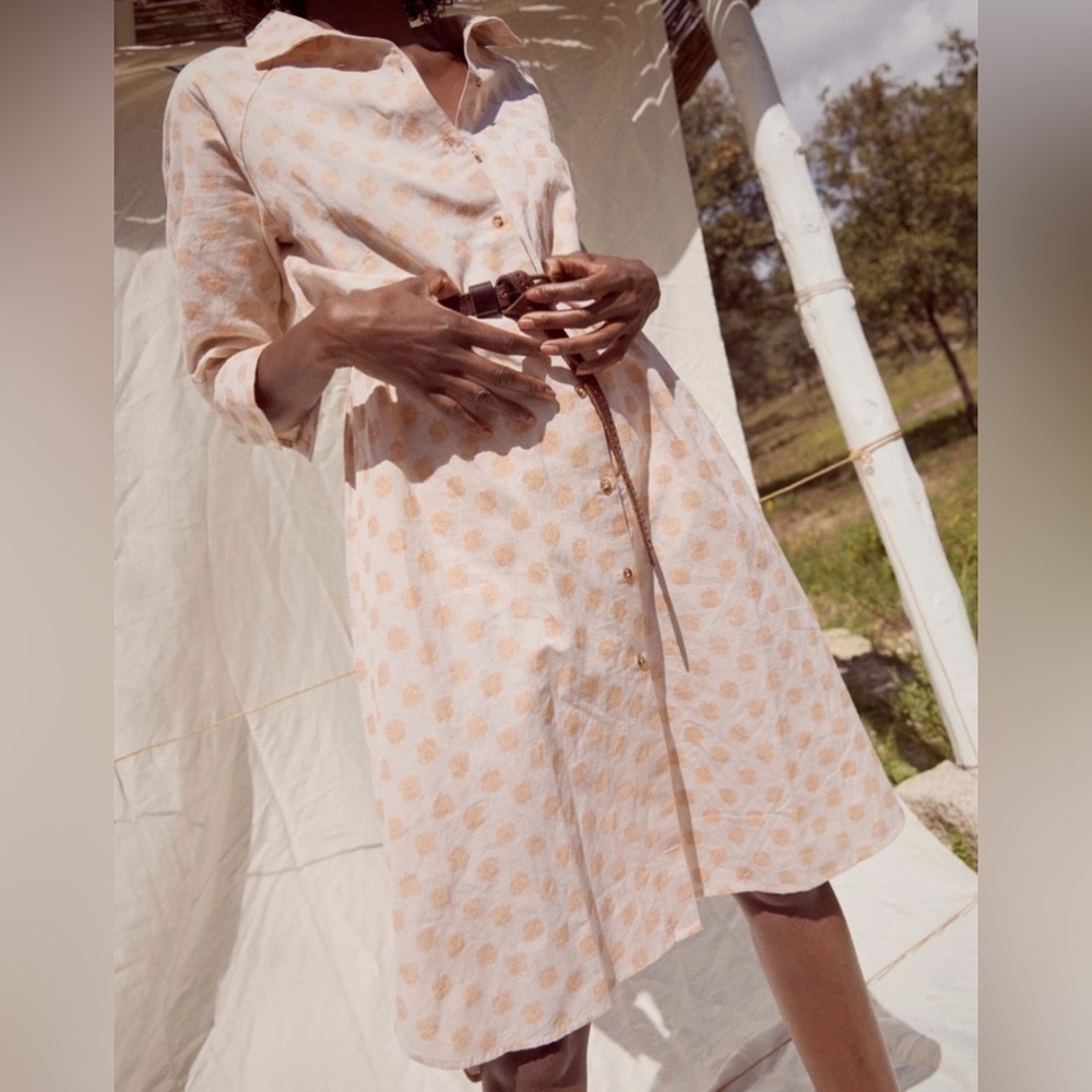 NWT Sarah Beige Linen Dress